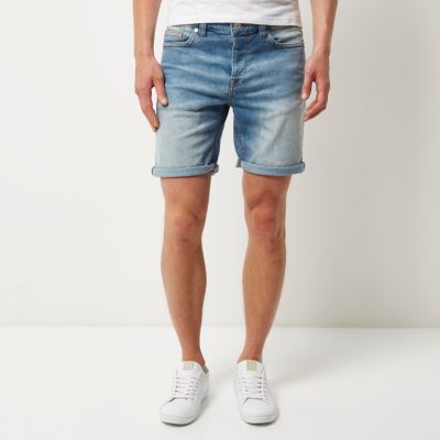 Blue Only & Sons skinny fit denim shorts